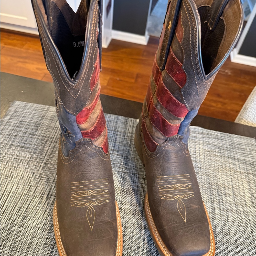 Durango Brown and Red Cowboy Boots